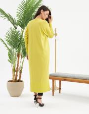 kolu düğmeli v yaka tam boy hırka  12