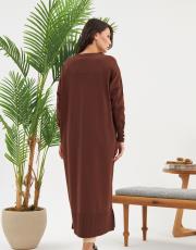 kolu düğmeli v yaka tam boy hırka  15