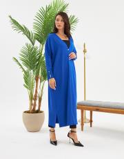 kolu düğmeli v yaka tam boy hırka  2