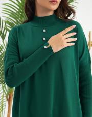 önü taşlı düğmeli t kol tunik  12