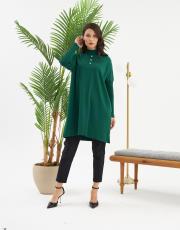 önü taşlı düğmeli t kol tunik  13