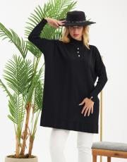 önü taşlı düğmeli t kol tunik  2