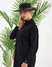 önü taşlı düğmeli t kol tunik  3